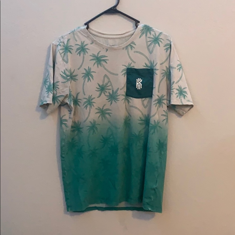 Grey and teal palm tree boys shirt